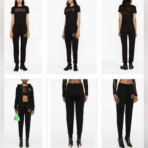 VERSACE JEANS COUTURE’S DRAWSTRING JOGGERS WITH BOLD GOLD SIGNATURE LOGO